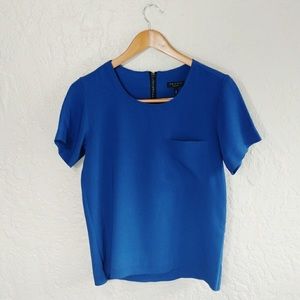 Rag & Bone Blue Top With Black Zipper Size Small